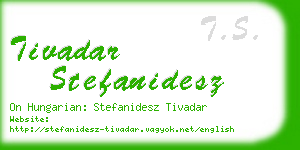 tivadar stefanidesz business card